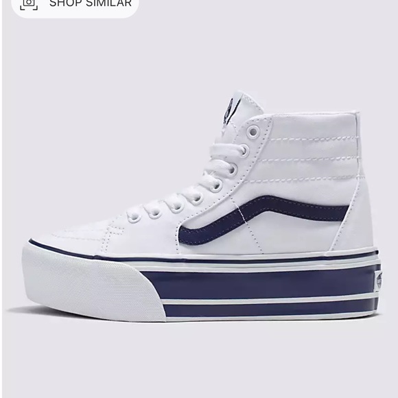 Vans Men’s Sk8-Hi Tapered
Sport Stripes Navy/True White
VN0A5JMKNWD
Platforms - Picture 5 of 16